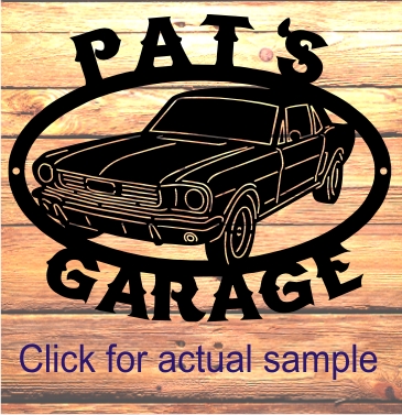 Metal Cut Mustang Garage Sign