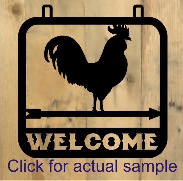 Metal Rooster Farm Sign