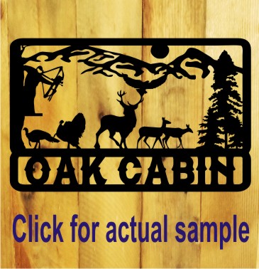 Metal Hunting Cabin Sign
